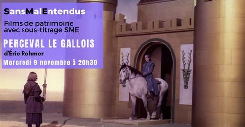 Image promotionnelle du ciné-club pour la séance du film "Perceval le Gallois" d'Eric Rohmer le mercredi 9 novembre.