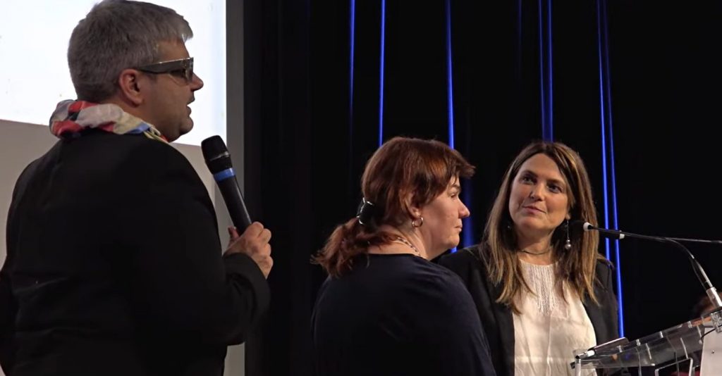 Anthony Martins Misse, Sylvie Ganche et Méryl Guyard avant l'annonce de la lauréate 2026.